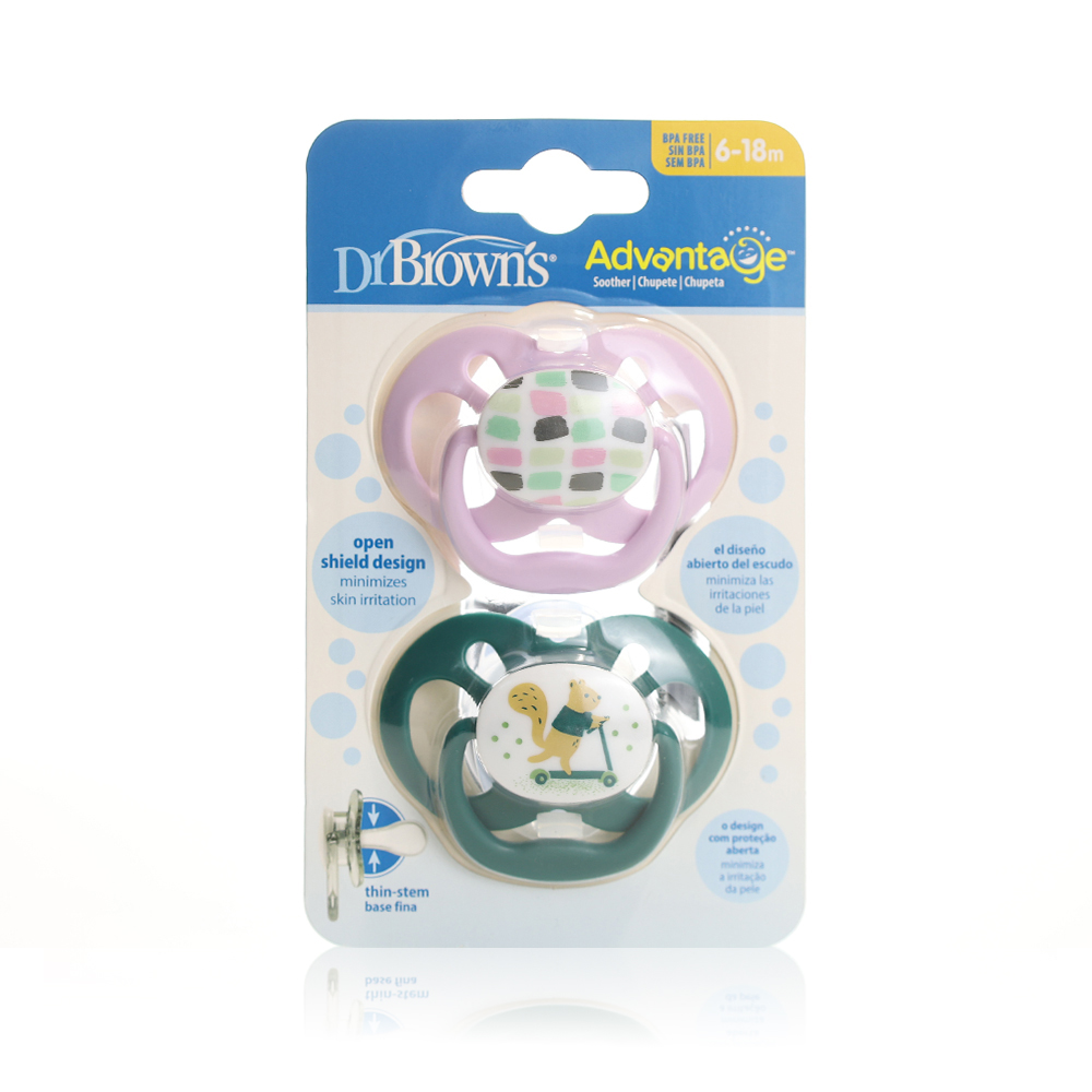 DR BROWNS PA22001 ADV. PACIFIER 6-18 PINK